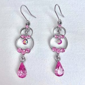 Beautiful baby pink diamond drop earrings